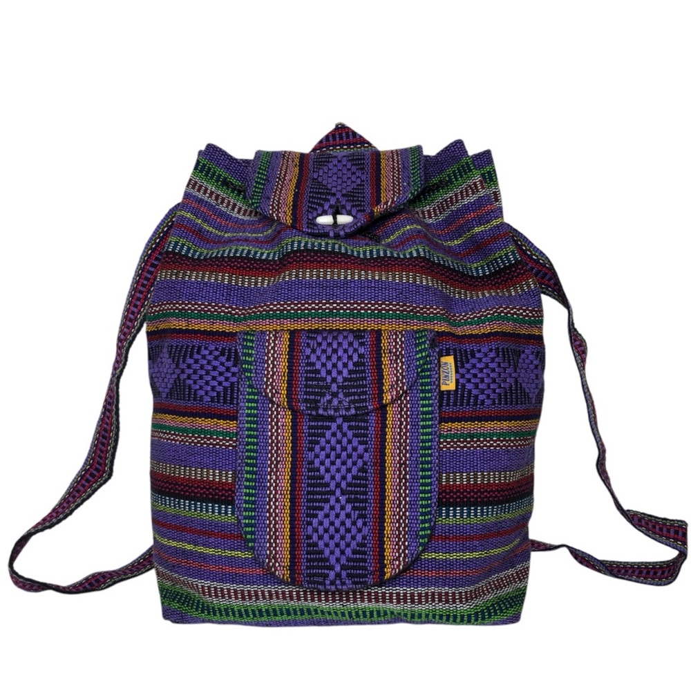 Backpack Multicolored Mexican‎ Woven Boho Hippie Artisan Travel Bag Mochila